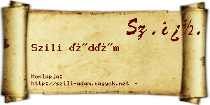Szili Ádám névjegykártya